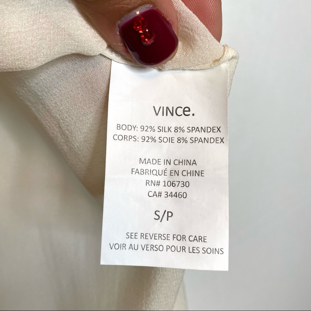 VINCE sheer off-white fancy top 🤍 - Picture 5 of 11